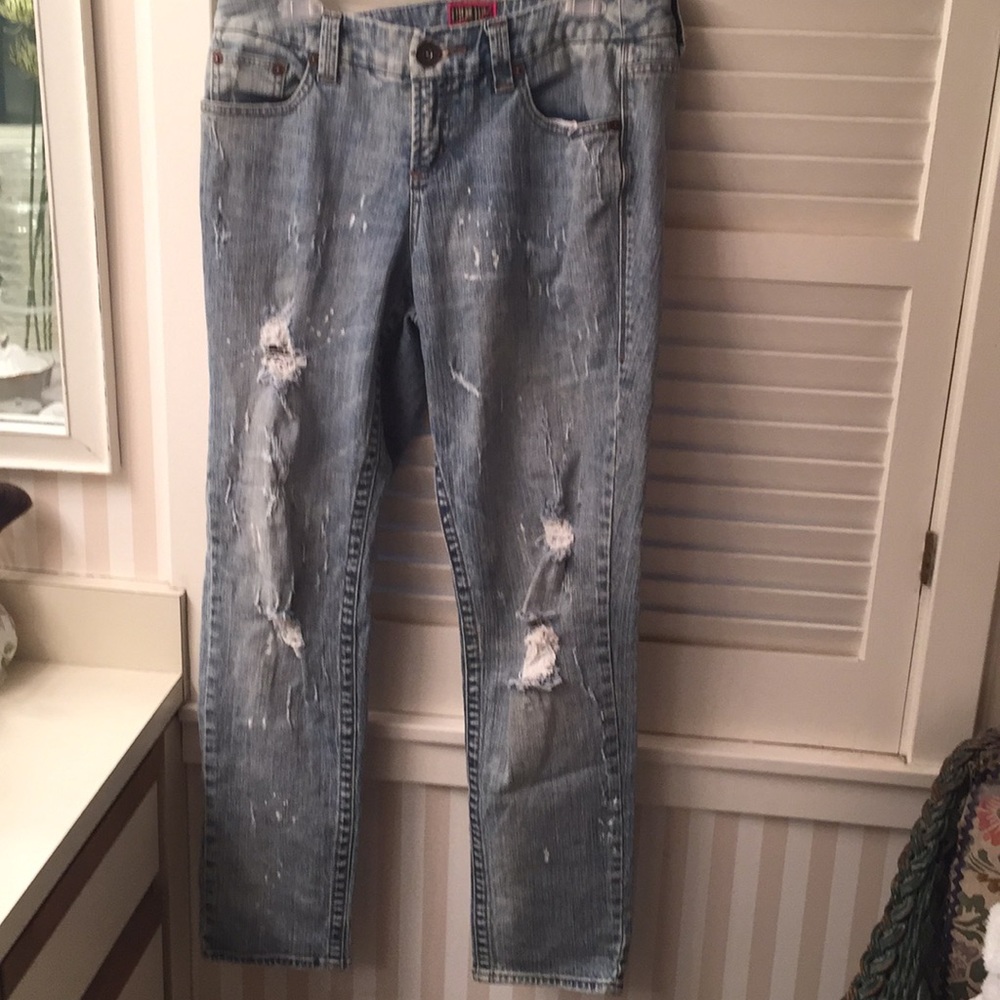 Torrid distressed destroyed denim blue jeans